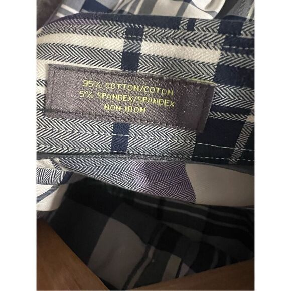 Calibrate Men’s Size 16.5 34-35 Button Down Plaid Long Sleeve Dress Shirt Purple - Picture 8 of 9